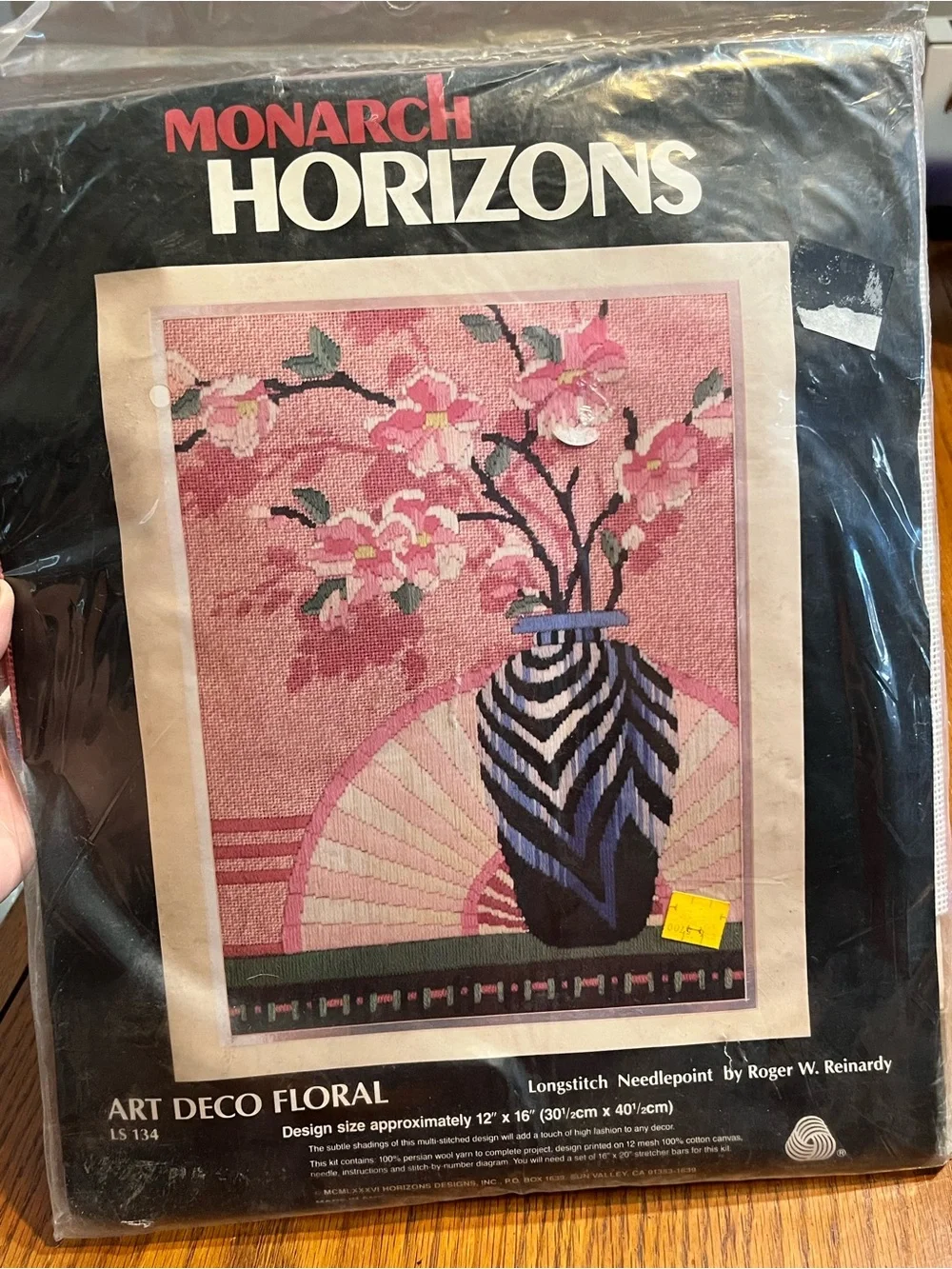 Vintage 1986 Monarch Horizons Art Deco Floral 12 x 16